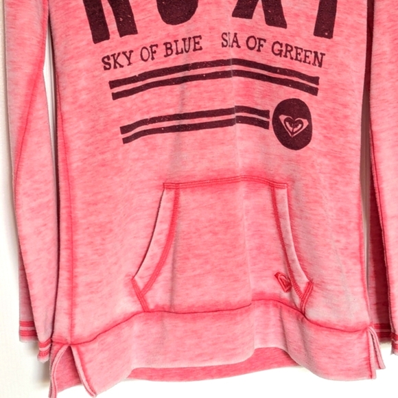 Roxy Women (Size M) Long  V-Neck Hoodie/Sweatshirt With Ravelled Drawstring Ties - Picture 4 of 16